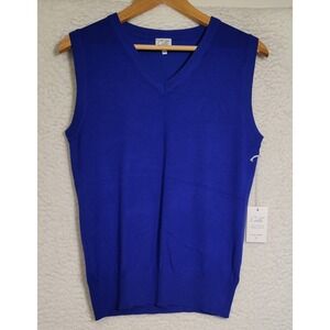 CIELO Womens Sweater Vest Sleeveless Size XL Blue NEW NWT V-Neck Preppy 1688